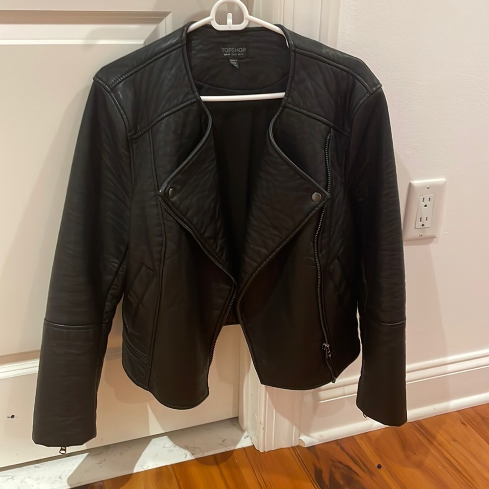 Topshop faux leather jacket